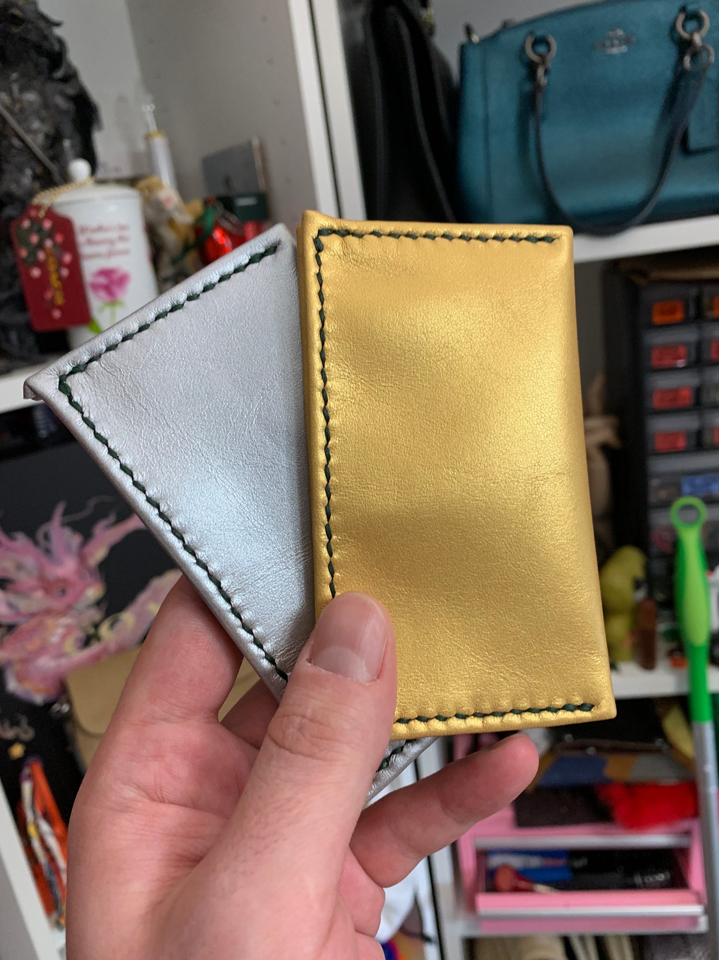FABric & Leather Card Holder