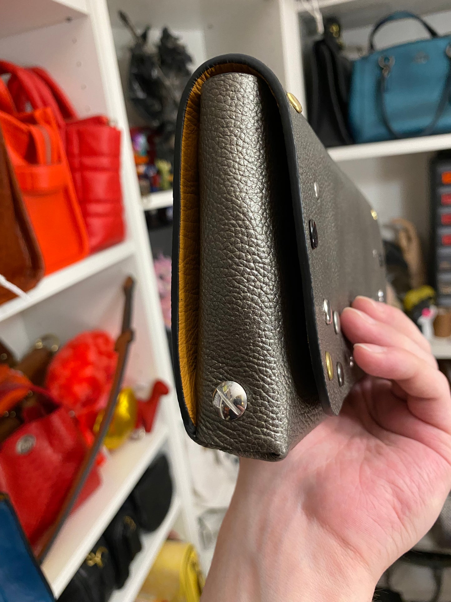 The Brando Clutch with Rivets