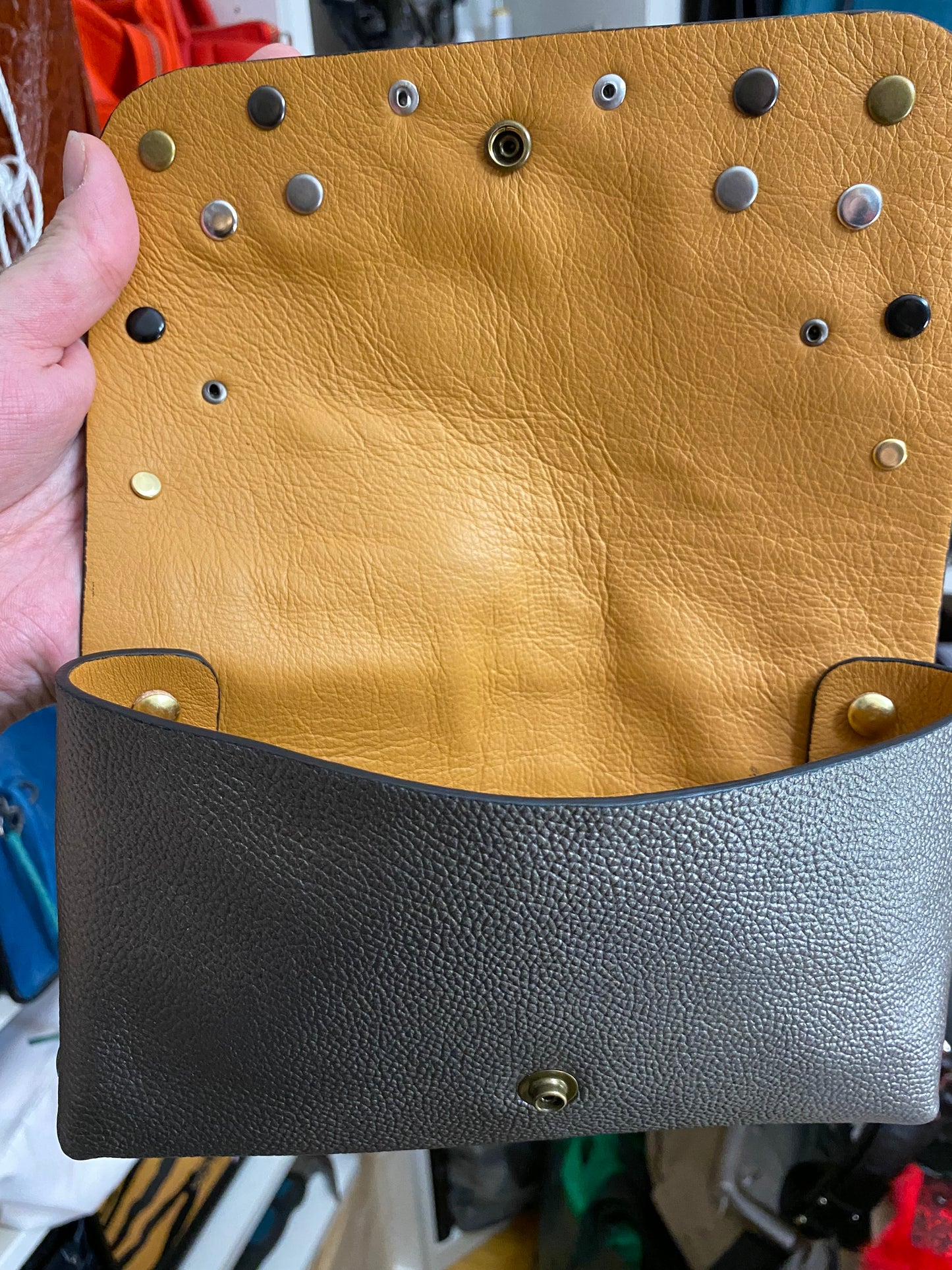 The Brando Clutch with Rivets
